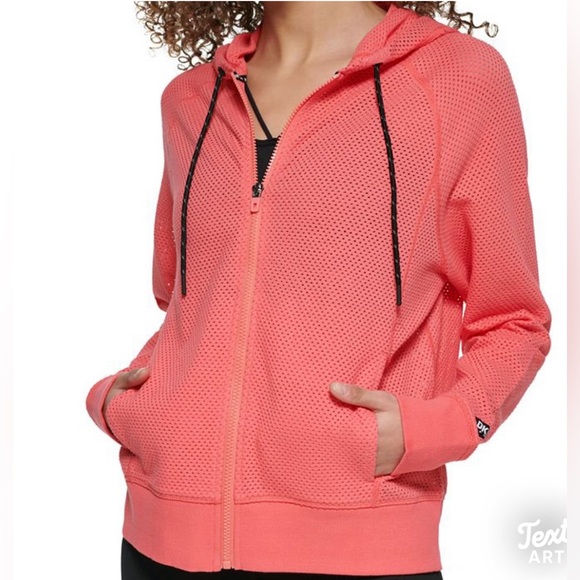 Dkny Tops - DKNY Coral Mesh‎ Zip-Up Hoodie